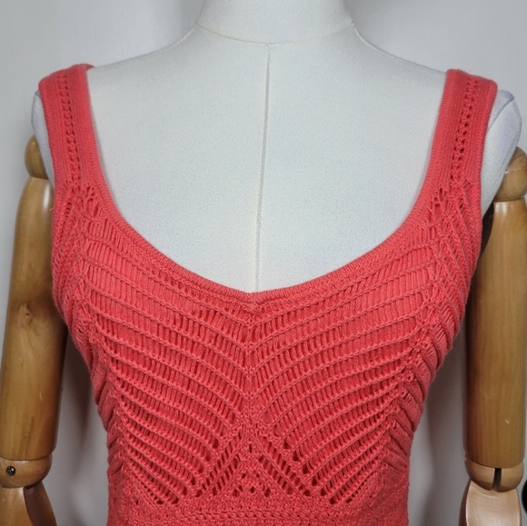 Abercrombie & Fitch Coral Crochet Tank Top Size Small 100% Cotton - Picture 3 of 8